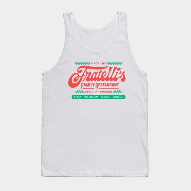 Fratelli's Family Restaurant The Goonies 80s Oregon Tank Top by lorenklein